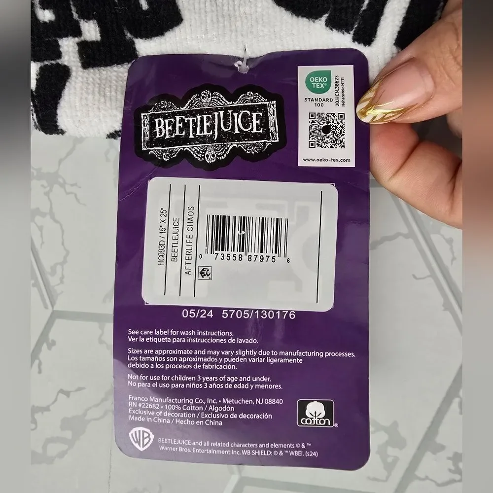 Nwt Beetlejuice Halloween 2 pc Hand Towels